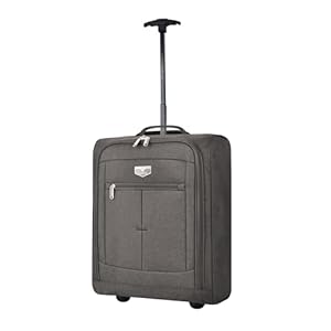 LUGG Lightweight Cabin Size Luggage – Durable 600D Snowflake Polyester – Push Up Trolley, Strong Wheels – Easyjet, Ryanair, British Airways – Overhead Locker (45x36x20cm)