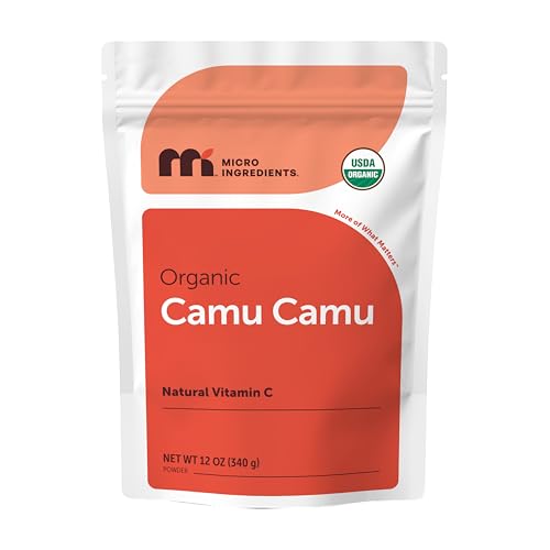 Micro Ingredients Organic Camu Camu Powder, 12 oz | Freshly Harvested Berry Source | Source of Naturally Occurring Vitamin C | Non-GMO, Vegan Friendly