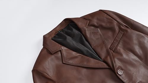 Image of fjackets Mens Leather Blazer Jacket - Real Lambskin Leather Sport Coat, 2-Button, Fully Lined, Business to Weekend