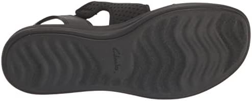 Clarks Women's Drift Fern Flat Sandal, Black Textile, 8 | Image 3