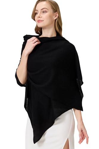 WASALUYA Luxury 100% Cashmere Wrap for Women 71x24 Knitted Cashmere Shawl Lightweight Travel Scarf with Premium Gift Box