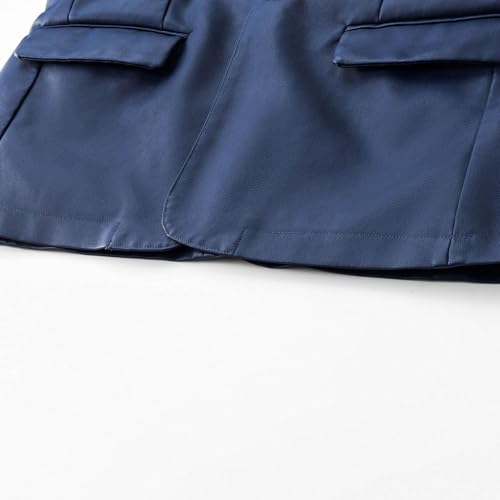 Mens Faux Leather Blazers Business Casual Slim Fit Notched Lapel Sport Coats Stylish Casual Office Work Suit Jacket3