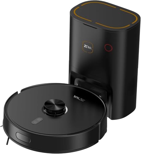 ZCWA D15S MAX Robot Vacuum and Mop Combo, 10000Pa Suction Robot Vacuum, Self-Emptying, Lidar Navigation Robot Vacuum Cleaner, 3200mAh/Automatic Recharging, 3.5L Dust Bin, App Control, Wi-Fi Connected