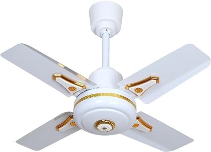 New 24 Inch Ceiling Fan - 70 W | Indoor Four Leaf small Ceiling Fan with 5 Speed Regulation | Small Cooling Fan Voltage AC220-240V 50/60Hz. (Off White)