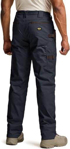 Image of CQR Men's Quick Dry Work Pants, Water Resistant Outdoor Tactical Pants, Lightweight Stretch Cargo Hiking Pants
