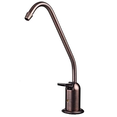Watts Premier Standard Air Gap Auxiliary Faucet with 1/4" Supply Tubing Connection for RO Reverse Osmosis Water Filtration Systems, Touch N'Flow Spring Loaded Handle, Medium, Antique Bronze