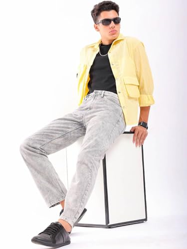 Image of The Indian Garage Co Men Vintage Straight Fit Solid Mid-Rise Jeans