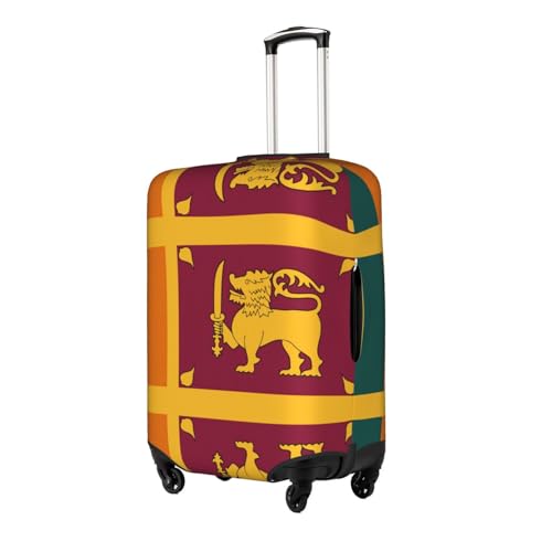 Sri Lanka Flag Print Travel Elastic Suitcase Luggage Baggage Cover Protector, Washable And Anti-Scratch2