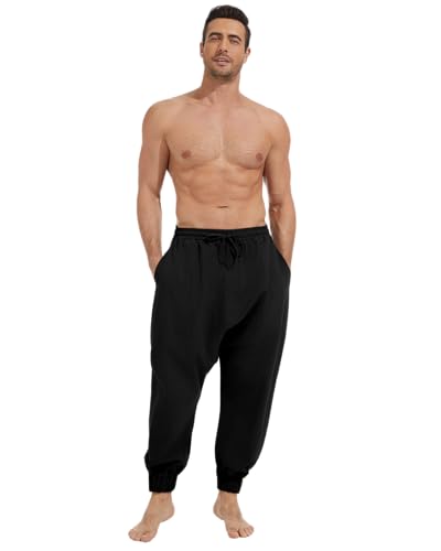 Sarouel homme coton lin NANAMEEI pantalon large et leger