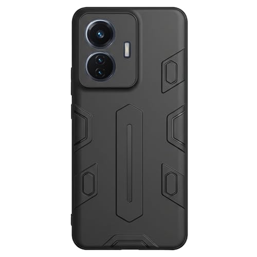 Image of NIUKIN Soft Shield Pro Mobile Back Case for Vivo T1 44W 4G / iQOO Z6 44W 4G | Shockproof Scratchproof Cover | Black