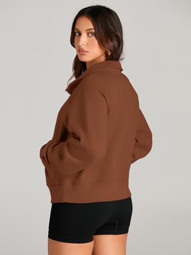 Image of AUTOMET Womens Sweatshirts Half Zip Cropped Pullover Fleece Quarter Zipper Hoodies 2026 Fall Fashion Outfits Clothes