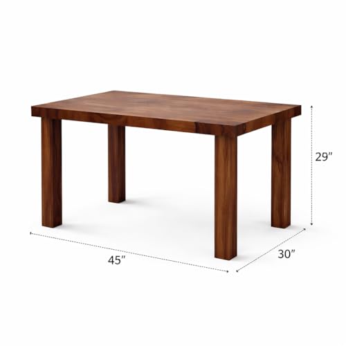 Image of PC Wood Sheesham Wood 4 Seater Dining Table Set for Living Room Dining Table with 4 Chairs Furniture for Home (Natural Finish)