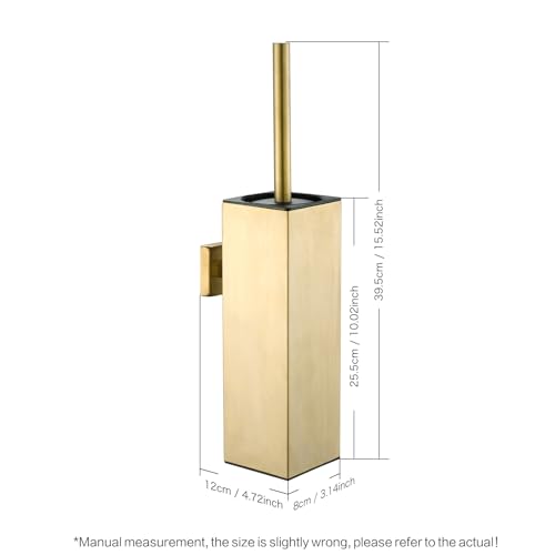 Image of Black Square Wall-Mounted Toilet Brush Holder, Drill-Mounted | Clean the dense brush head, splash guard, and removable inner bucket. Looking for a square stainless steel toilet brush.