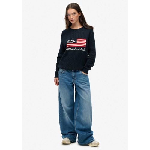 Superdry Para Mujer. W6110628A Jersey Slouchy Bandera Marino (L), Casual, AlgodóN - 6