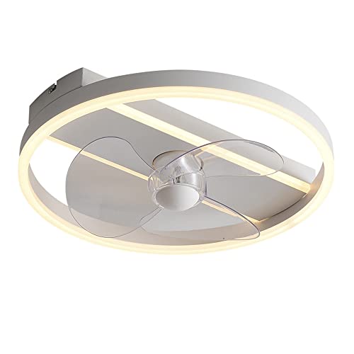 Lámpara de ventilador de techo invisible integrada ultradelgada que protege los ojos, ventilador de viento de 6 velocidades con atenuación continua con lámpara, puede girar un ventilador de techo delg