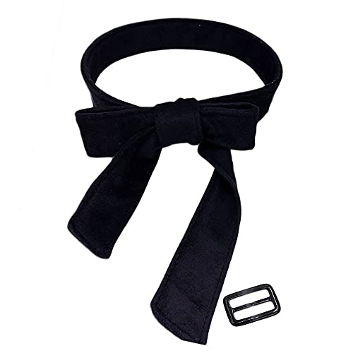 TeeYee Ceinture Souple en Laine Mélangée Couleur Unie pour Manteau Chandail (noir) Cover