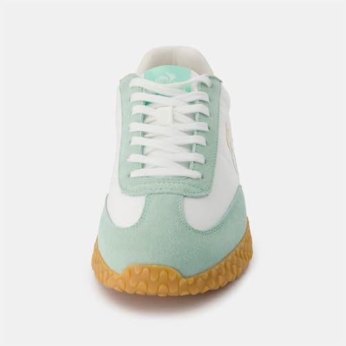 Le Coq Sportif - Veloce I W Chaussure Running Rétro 90s - Tige Nylon Suède Cuir Synthétique - Semelle Intérieure à Mémoire de Forme - Femme - Taille 38 EU - Optical White Subtle Green
