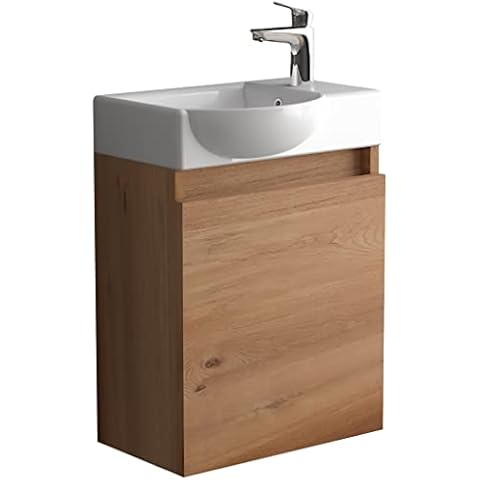 Alpenberger Bambus-Waschbecken mit Unterschrank - Vormontiertes Hand-Waschbecken Cover