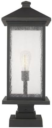Z-Lite 531PHBXLS-SQPM-ORB 1 Light Outdoor Pier Mounted Fixture, Oil Rubbed Bronze