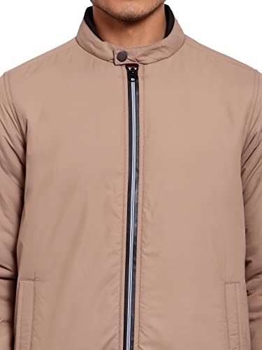 Image of Style Quotient Men Camel Brown Lightweight Outdoor Bomber Jacket
