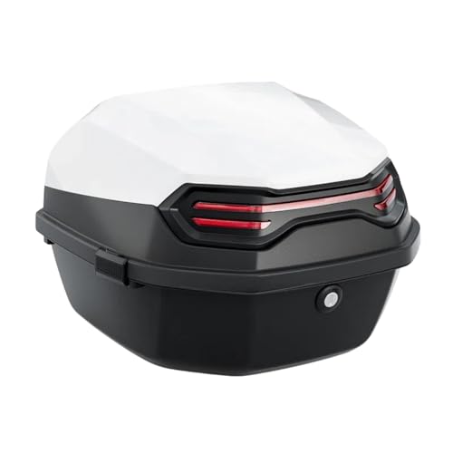 Aoasious バイク リアボックス 35L トップケース 大容量 着脱可能 フルフェイス収納 ヘルメットボックス 原付・スクーター用 通勤通学 ツーリング マットブラック シングルトランク (35L シングルトランク,ホワイト)