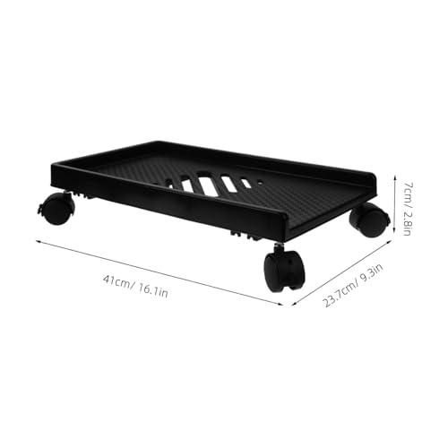 Soporte móvil para torre de computadora Uonlytech, resistente, con ruedas y altura ajustable, para PC de escritorio, uso doméstico y de oficina miniatura 2