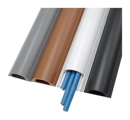 Canaleta para cables de piso y pared, autoadhesiva, PVC, 1 m, color negro, modelo No.2 (20 mm x 8.5 mm) miniatura 2