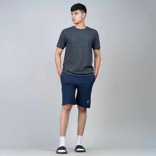 Image of Men's Solid Slim Fit Casual Shorts for Casual Wear | Stretchable Cotton Comfort Fit and High Performance for Everyday Wear | Running /Gyming Athleisure Shorts