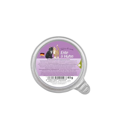 GranataPet Filet à la carte Ente & Huhn, Nassfutter für Katzen, Filet-Stückchen ohne Getreide, Katzenfutter ohne Zuckerzusatz, hoher Fleischanteil, 6 x 85 g