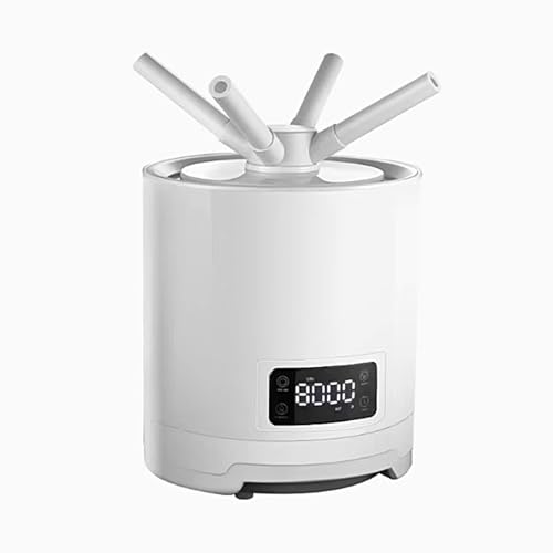 Umidificatore 10L con 4 Ugelli, Umidificatore Ambiente con Atomizzatore a 4 Core per 50-150㎡, Volume di Uscita 2200ml/ora, Temporizzatore da 1-60 Minuti