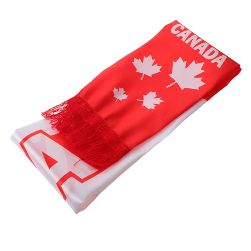 Hemobllo Écharpe de Supporter de Football Canada en Satin, Légère et Chaude, Taille Compacte, Écharpe Souvenir pour Matchs et Rassemblements Sportifs, Collection Officielle D’écharpes