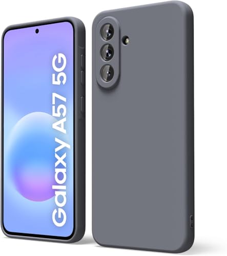 Image of DIZORO Microfiber Candy Case for Samsung A57 5G Smooth Touch Cushion Liquid Soft Silicone Gel Rubber Phone Cases Non-Slip Full Body Protective Shockproof Back Cover -Lavender Grey