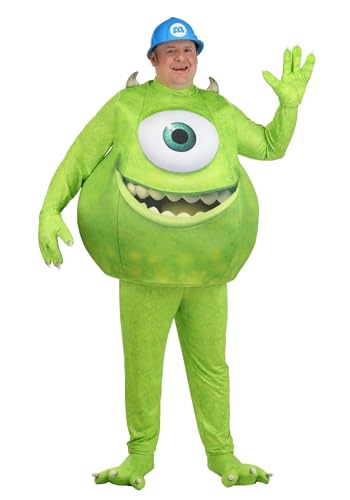 Plus Size Adult Deluxe Mike Wazowski Costume with Shirt, Pants, Tunic, & Accessories | Disney and Pixar Monsters Inc 3X