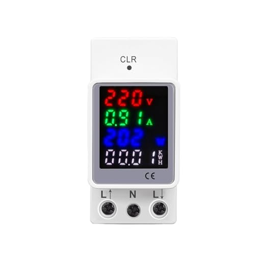 4IN1 AC 100A 電圧電流 電力量モニターメーターボルトアンプ電圧計電流計 Din レール (Color : 1, Size : AC 160-275V)