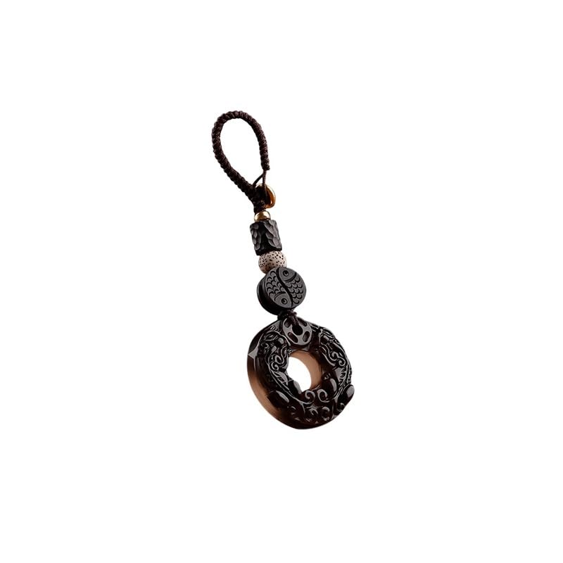 Porte-clés mignon Pixiu en obsidienne, le cadeau de couple idéal