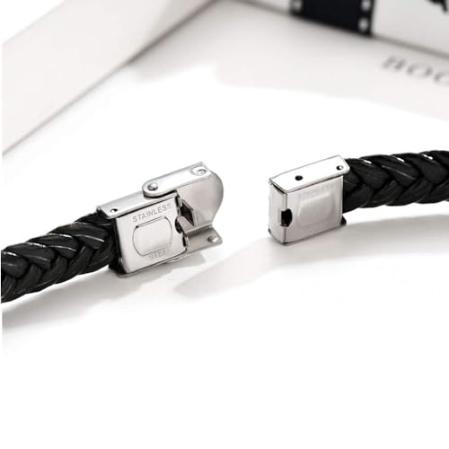 EDSG Mens Bracelet Personalized Custom Bracelets for Men Leather Engraved Bracelet Gift for Boyfriend Husband Dad Bestman Gift for Valentines Day Christmas, Birthday, Wedding, Anniversary, Father's Day4