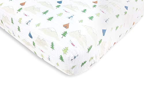 Image of Amazing Baby Cotton Muslin Fitted Crib Sheet, Outdoor Adventure (Pack of 2)