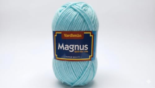 Image of Vardhman Magnus Knitting Yarn 100% Acrylic Bulky 4Ply Yarn (Pack of 1 Ball - 100g) - Knitting & Crochet Yarn for Winter Sweaters, Scarves, Blankets | Hypoallergenic, Hand Wash - Aqua Mint