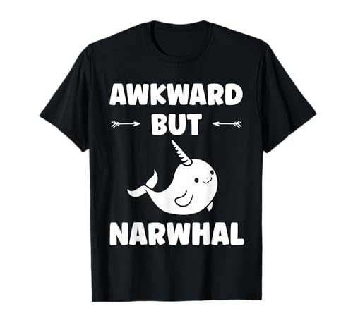 Small Cute Simple Minimalist Sea Unicorn ankward Narwhal T-Shirt