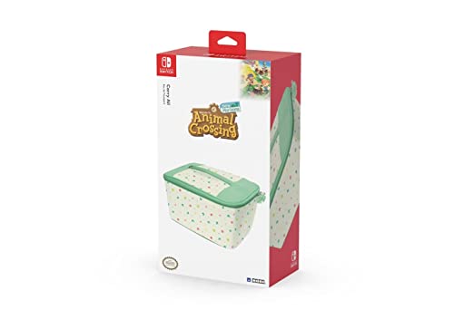 Hori - Bolsa de Transporte Blanco y Verde Animal Crossing para Nintendo Switch (Nintendo Switch)