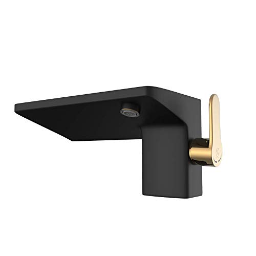 RN Antique Single Lever Basin Mixer for Hot & Cold Water | Wash Basin Taps for Table Top (Aqua Black)_RNSL061115