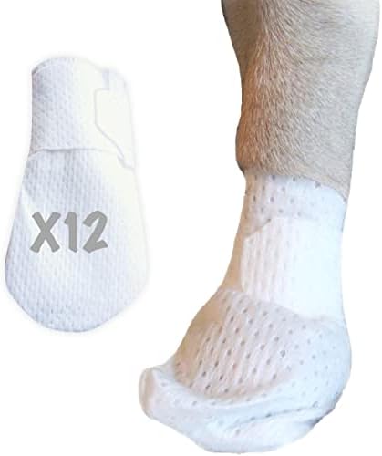 PawFlex Medimitt Paw Bandages for Dogs, Cats and Pets Medical Booties, First aid for Paws Non Slip, Non Adhesive, Breathable,Disposable, Washable, 12 Pack (Small)
