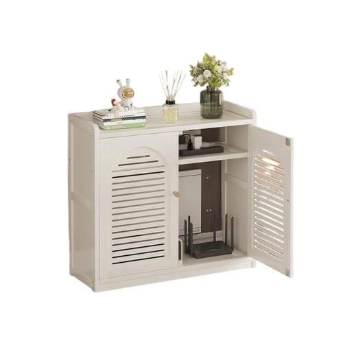 Hrzisda スリムでコンパクトな、放熱性に 扉付き木製ルーター収納ボックス。スタイリッシュで通気性に優れ、配線を隠蔽。多層構造。オフィス、リビング、玄関など、様々な場所で活躍します。スマホスタンド、Wi-Fi収納ラック、パンチフリー設置などにも最適です