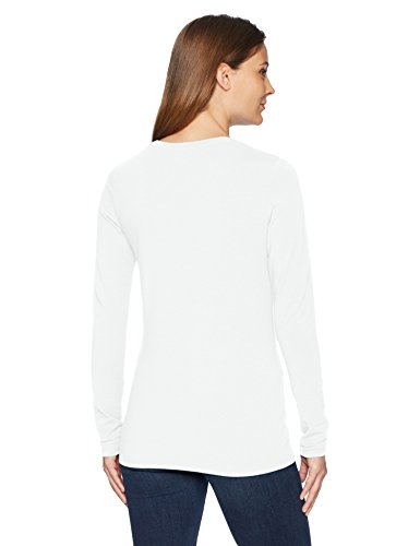 Amazon Essentials Women's Classic-Fit Long-Sleeve Crewneck T-Shirt, White, Medium