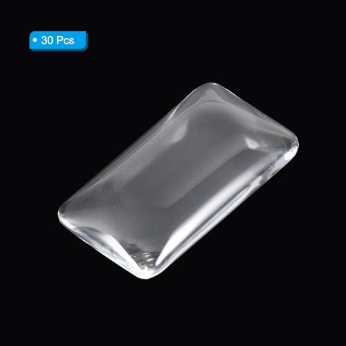 PATIKIL Transparent Glass Cabochons, 30Pcs 25x37mm Rectangle Glass Dome Tiles for Photo Pendant Jewelry Making Clear - Image 3