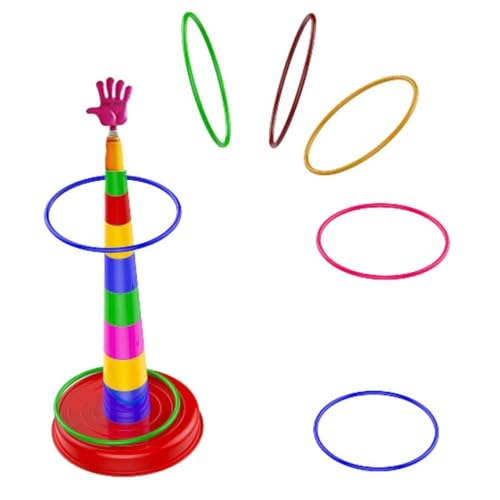 Image of TOYTONIC 2 in 1 Ring Toss Game for Kids - Fun Indoor Outdoor Toy for Boys & Girls Age 2-5 | Educational Toy for 3+ Year Old | Colour Recognition, Brain Development, Birthday Gift