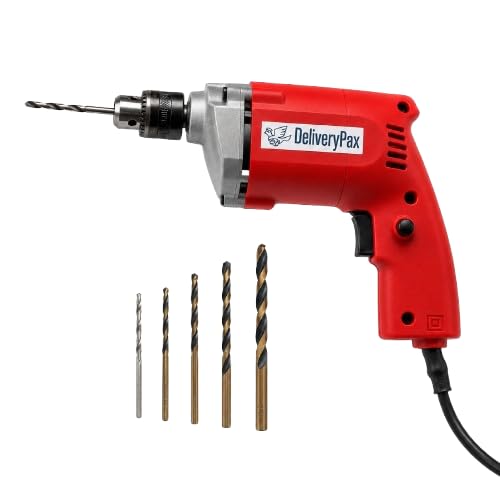 Image of Delivery Pax 450W Electric Drill for Home Use | Corded Drill for Wood & Light DIY Work | Includes 5 Drill Bits | Drill Machine for home use