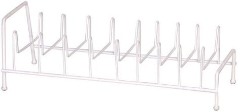 Rocky Mountain Goods Lid Rack for Pots and Pans - Kitchen Lid Rack Organizer - Holds up to 8 Lids - White Rustproof finish - Rubberized grip feet