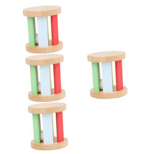 HANABASS Wooden Rattle Roller for Boy Girl Sensory Hand Rattle Instrument Music Plaything for Early Education Develops Auditory Visual Skills for Boy Girl