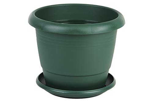 Maceta Color Verde | Modelo Gardenia | Dimensiones 35 x 28.8 cm + Plato 27 cm | Venta unitaria